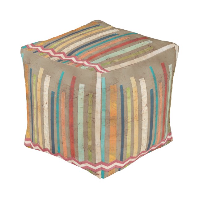 2-Up Paper Fences II Pouf (Angled Front)