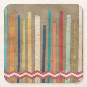 2-Up Paper Fences II Square Paper Coaster