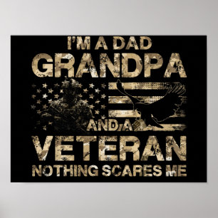 2 US Veteran Shirt Grandpa Veteran American Flag Poster