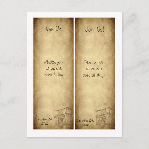 2 Wedding in Rome Save the Date Bookmarks Announcement Postcard
