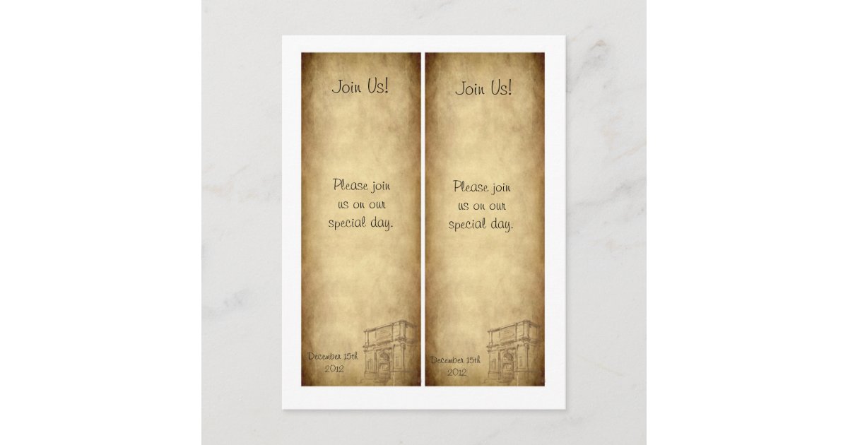 2 Wedding in Rome Save the Date Bookmarks Announcement Postcard | Zazzle