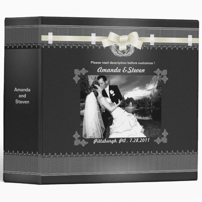 2" Wedding Photo Album Template Planer Binder (Front/Spine)