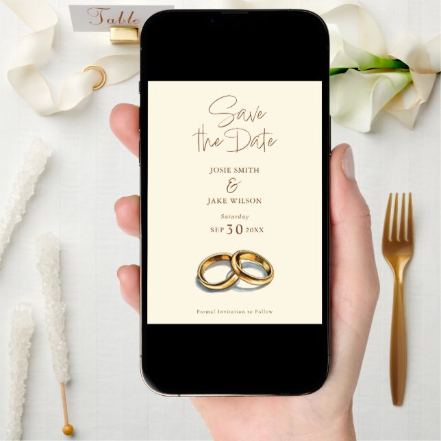 2 wedding rings save the date (Front Digital)