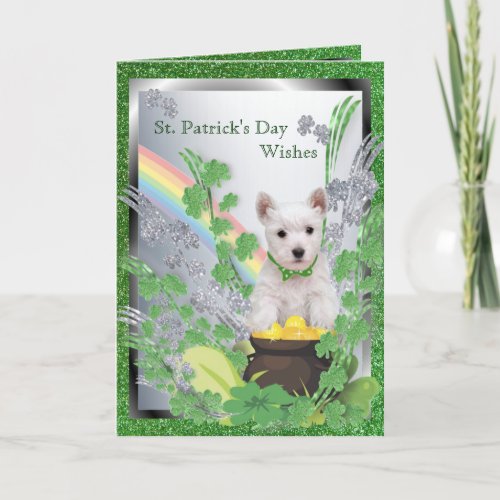 2 Westie Puppy Number One Health Luck Happiness Card