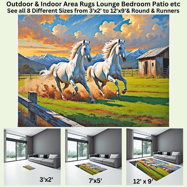 2 White Horses Racing Rug (Creator Uploaded)