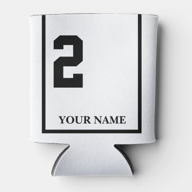 2 White with Black Horse Saddle Blanket Custom Can Cooler (Front)