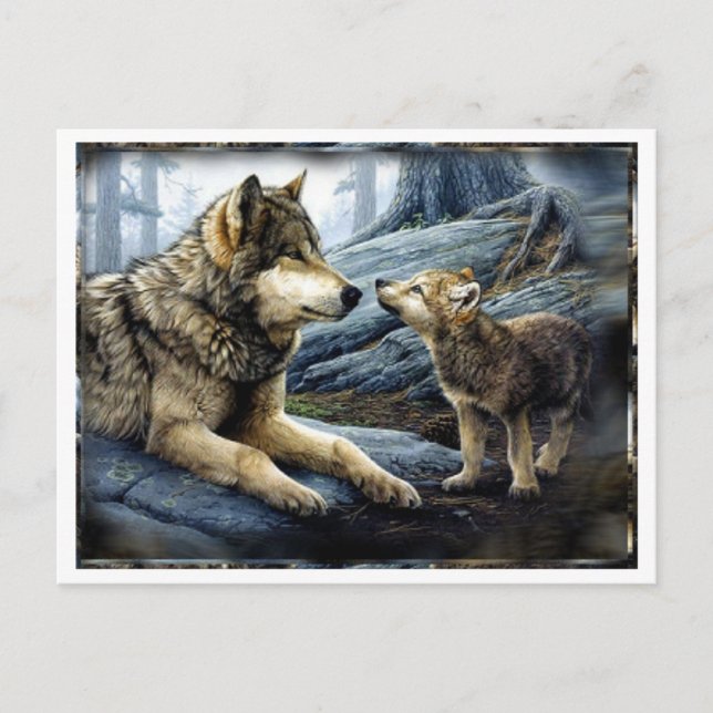 2 Wolves Postcard (Front)