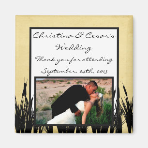 2"x2" Announcement Magnet Cattail/Dragonfly Silhou