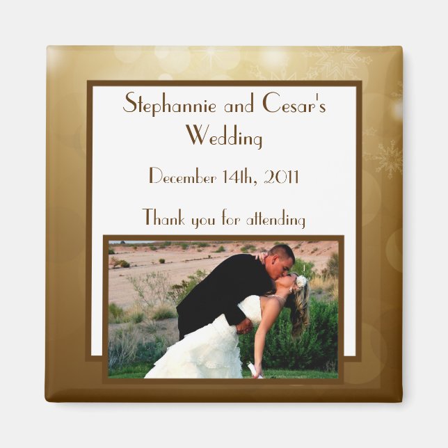 2"x2" Announcement Magnet Christmas Copper Blur (Front)