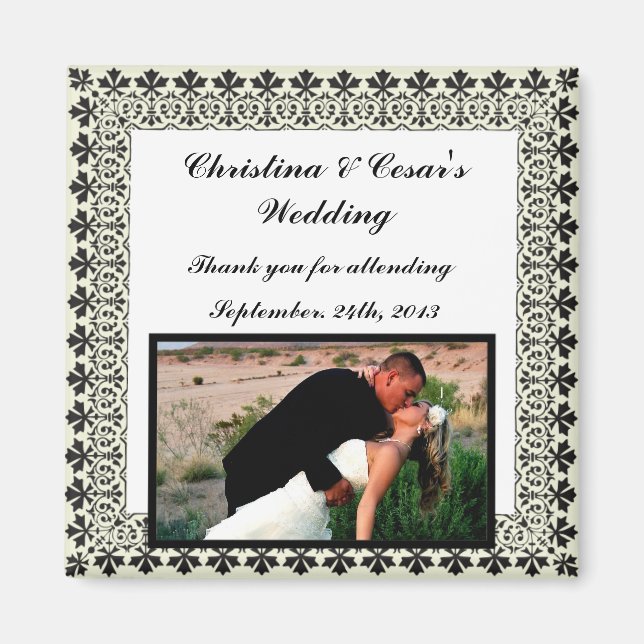 2"x2" Announcement Magnet Light Green/Gray Formal (Front)