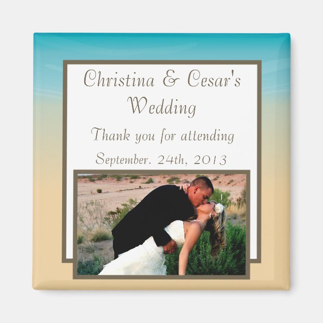 2"x2" Announcement Magnet Ocean Beach Shore Seashe (Front)