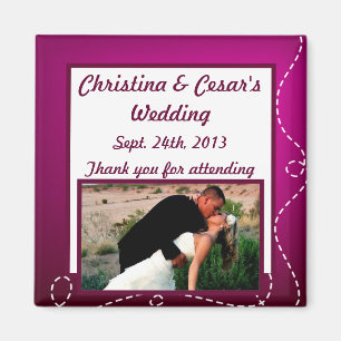 2"x2" Announcement Magnet Paper Plane Purple Loop