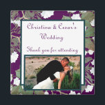 2"x2" Announcement Magnet Peacock/Flower Branch Pu<br><div class="desc">2"x2" Square Custom Photo Wedding Announcement magnets are printed in high quality and with vibrant colors. Perfect for baby announcements, save-the-date reminders, gifts for family and friends, or even great promotional advertisements for any business. Stick them on your refrigerator, file cabinet, dishwasher, or your own favorite metal surface. We have...</div>
