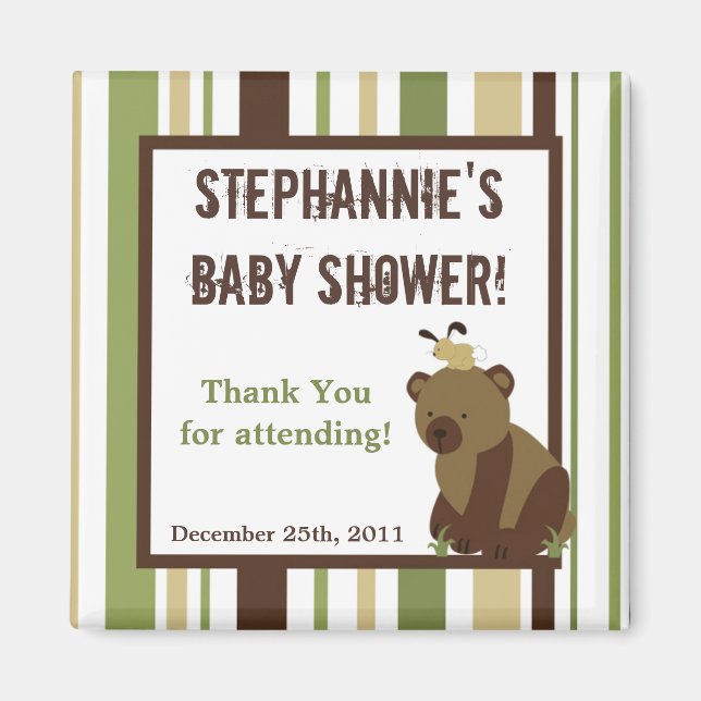 2"x2" Favor Magnet Enchanted Hollow Forest Bear (Front)