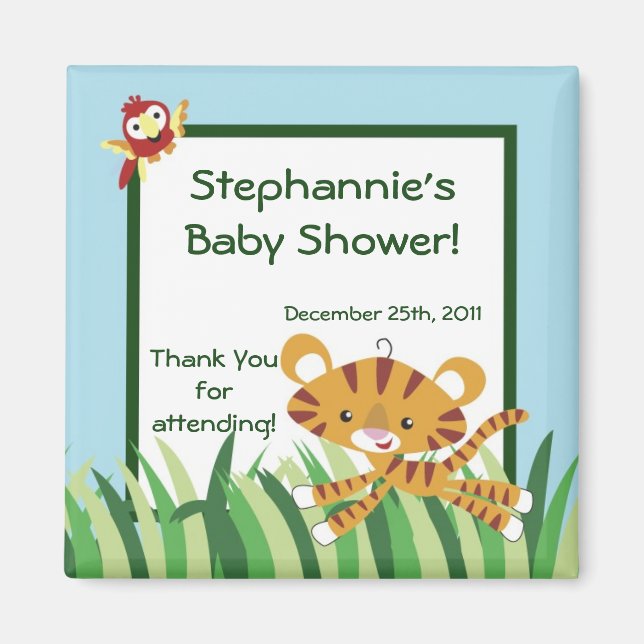 2"x2" Favor Magnet Rain-forest Jungle Animal (Front)