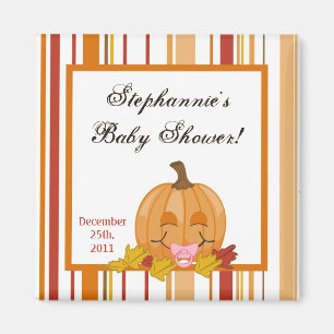 2"x2" Party Favor Magnet Autumn Fall Pumpkin Baby
