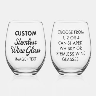 2 x Custom Personalized Stemless Wine Glass 16oz