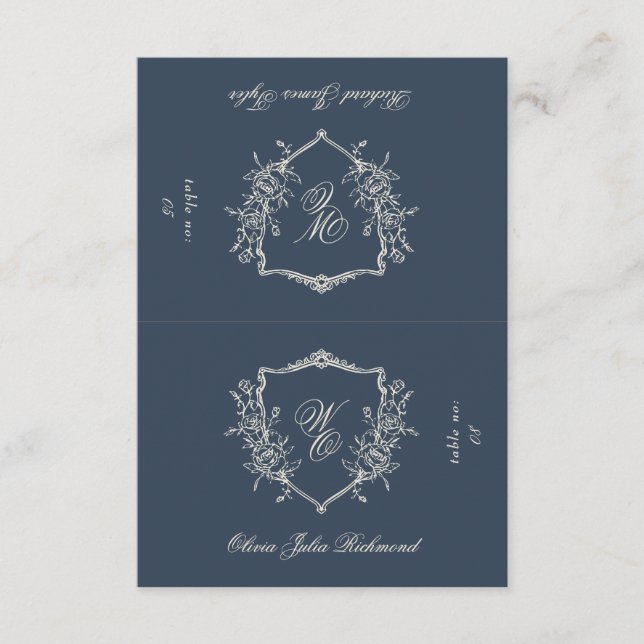 2 x Cut in Half DIY Crest Flat Place Cards (Front)