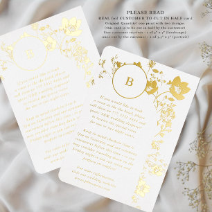 2 X DETAILS Monogram Circle Monogram Wildflower Foil Invitation