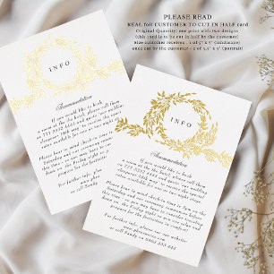 2 X DETAILS Monogram Crest Classic Elegant Wedding Foil Invitation