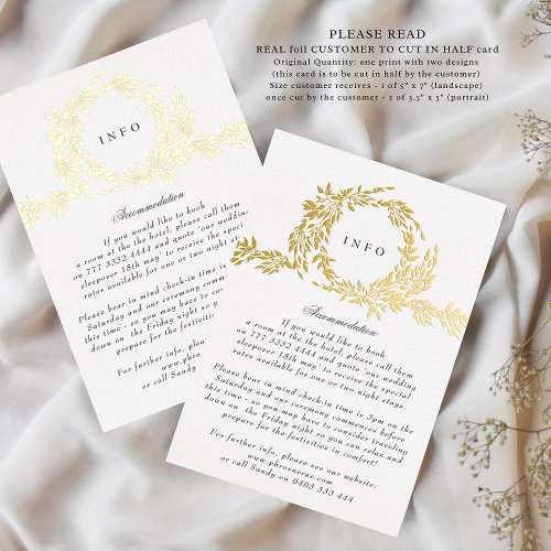 2 X DETAILS Monogram Crest Classic Elegant Wedding Foil Invitation