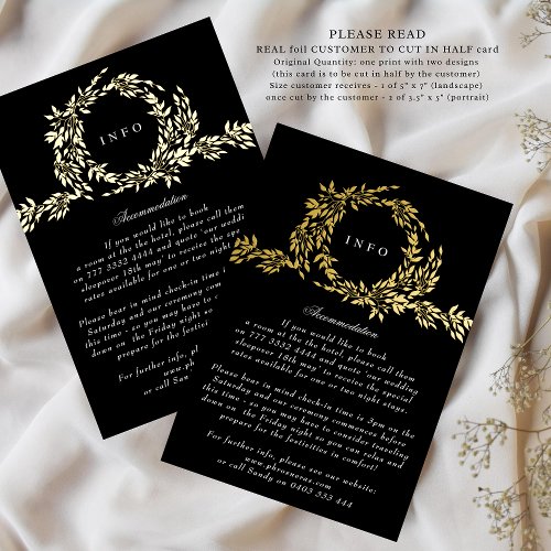 2 X DETAILS Monogram Crest Premium Wedding Gold Foil Invitation