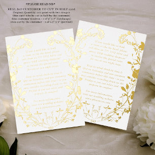 2 X DETAILS Wreath Dried Wildflower Foil Invitation
