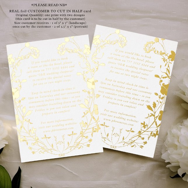 2 X DETAILS Wreath Dried Wildflower Foil Invitation (Creator Uploaded)