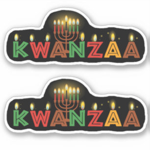 2 x Kwanzaa Seven Candles Kiss Cut Sticker
