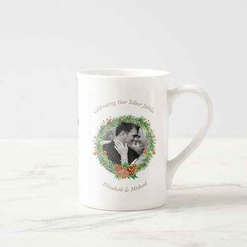 2 x Photo Wedding Anniversary ANY YEARS Christmas Bone China Mug