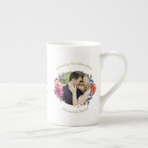 2 x Photo Wedding Anniversary ANY YEARS Name Date Bone China Mug