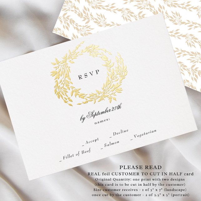 2 X RSVP Monogram Crest Classic Elegant Wedding Foil Invitation (Creator Uploaded)