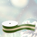 2 Yard Elegant Green Two Tone Striped Ribbon
