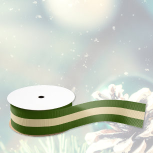 2 Yard Elegant Green Two Tone Striped Ribbon