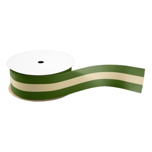 2 Yard Festive Green Two Tone Striped Ribbon