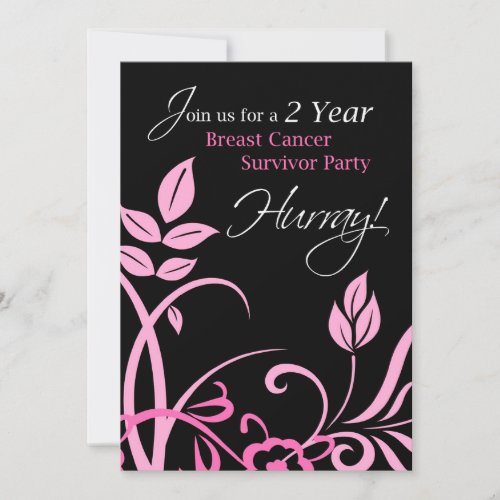 2 Year Breast Cancer Survivor Party Invitation