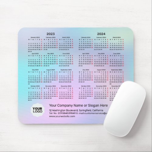 2 Year Calendar 2023_2024 Corporate Gift MONDAY  Mouse Pad