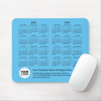 2 Year Calendar 2023-2024 Corporate Monday Start Mouse Pad by thepapershoppe at Zazzle