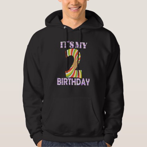 2 Year Old 2nd Birthday Toddler Girl Boy Candy Hoodie