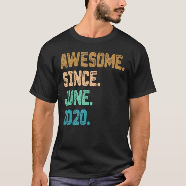 2 Year Old Awesome Since June 2020 2nd Birthday  1 T-Shirt (Front)