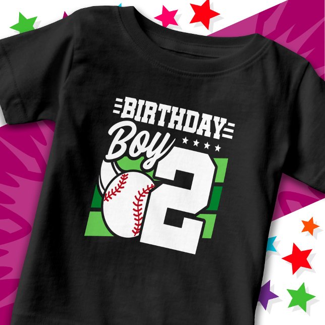 2 Year Old Baseball Party Theme 2nd Birthday Boy Baby T-Shirt (Creator Uploaded)