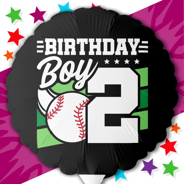 2 Year Old Baseball Party Theme 2nd Birthday Boy Balloon (Creator Uploaded)