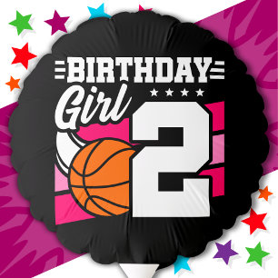 2 Year Old Basketball Party 2nd Birthday Girl Balloon