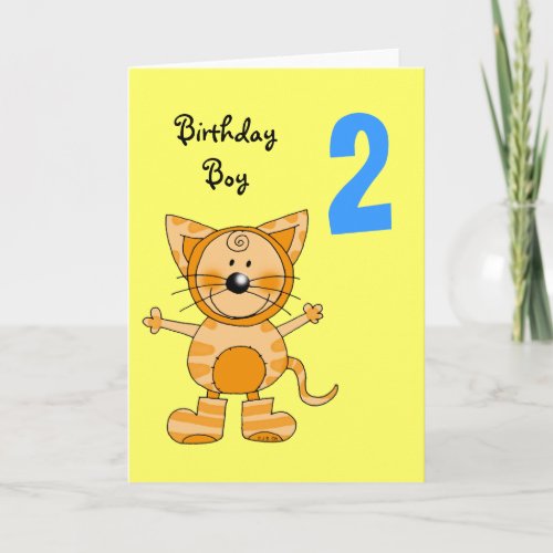 2 year old birthday boy card