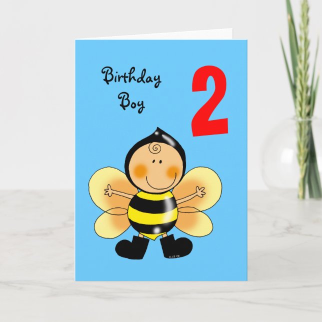 2 year old birthday boy card (Front)