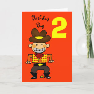 2 year old birthday boy card