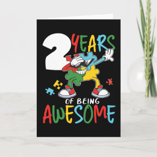 2 Year Old Birthday Boy Girl Autism Awareness Card