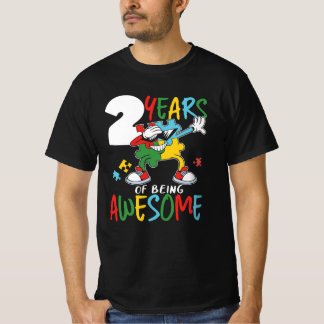 2 Year Old Birthday Boy Girl Autism Awareness T-Shirt