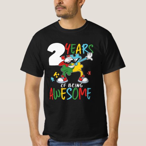 2 Year Old Birthday Boy Girl Autism Awareness T_Shirt