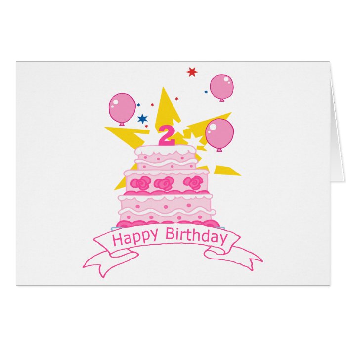 2 Year Old Birthday Cake Greeting Cards